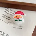 Glittery Santa Claus resin badge for DIY accessories, weighing 3g and 2.7cm tall - Green Mustache Santa