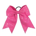 8 inch large rose pink sequin bow hair tie with elastic band for girls and women - Magenta