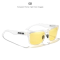 Classic square night vision goggles with transparent frame and yellow lenses - Transparent Frame / Yellow Night Vision Lens