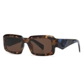 Moderne Retro-Rechteck-Sonnenbrille mit Schildpatt-Rahmen und blauem Marmor-Bügel - Schildpatt Rahmen Tee Gläser