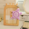 Cute purple plush turtle keychain with glowing shell pattern and silver metal clasp - Purple Style (Style 19) / 10cm