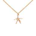 Elegante collana con ciondolo a stella marina in oro rosa con design traforato - Collana stella marina oro
