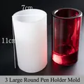 Large cylindrical resin silicone mold for 11cm tall DIY pen holder craft kit - Large Round