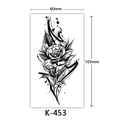 Waterproof tattoo sticker model K-453 featuring realistic black rose with ink splash - K-453-Artistic Rose