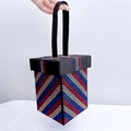 Bolso de noche arcoíris de diamantes de imitación con rayas y asa negra elegante - Negro