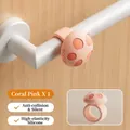 Mushroom shaped coral pink silicone door handle bumper for wall protection and noise reduction - Coral Pink (1 Pack)