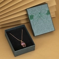 Collana con ciondolo a goccia viola oro rosa e confezione regalo verde scuro con fiocco - 6.5*8.5cm / Verde