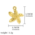 Golden starfish pendant charm in 18k plated stainless steel for DIY jewelry making - Starfish