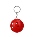 Portachiavi a sfera forata rossa in plastica con anello in metallo resistente - Palla Cava Rossa