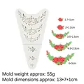 Weiße Silikonform mit Rosenblütenmotiven in 5 Größen für Torten und Bastelarbeiten - 1#Mehrgrößen-Rosenbüschel / Grau