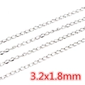 DIY jewelry chain in silver stainless steel, 3.2x1.8mm link size for necklaces - CH-26 (3.2x1.8mm) / Steel