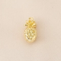 Macro shot of 18K gold-plated copper pineapple pendant with yellow zircon stones - Gold (Pineapple)