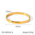 Polished minimalist 18K gold-plated stainless steel bangle with 0.6cm width band - Bright Gold/Minimalist Ring/6mm