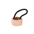 Elastic ponytail holder with textured rose gold beaded metal buckle accessory - Dotted / Rose Gold