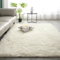 Luxurious cream tie-dye plush rug for modern living rooms with soft shag texture - Pure White / 50*160cm