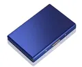 Slim brushed blue anti-theft RFID blocking stainless steel card wallet for men - 6 Card Slots / Blue