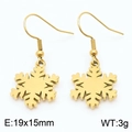 Elegante 18K vergoldete Schneeflocken-Ohrhänger in 19x15mm aus klassischem Metallfinish - Goldene Schneeflocken Ohrringe (KE105830-Z)