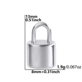 Polished stainless steel padlock charm for DIY jewelry, measuring 13mm by 8mm at 1.9g - Silver Steel - Lock