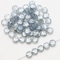 Detailed view of 10mm transparent blue rose-shaped glass beads for DIY jewelry making - Light Blue Grey