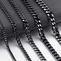 Length 70CM / 7mm Width Titanium Steel Black