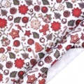 Christmas gift wrapping paper with gingerbread man and poinsettia patterns - Candlelight Whispers
