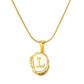 Collier plaqué or 18K avec pendentif lettre L en nacre et chaîne serpent élégante - Lettre L (S-P035-L)