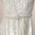 Elegant white pearl elastic waist belt with a star-shaped rhinestone buckle decoration - Hollow Star Buckle (KL139-08)