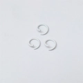 Three white enameled open jump rings for DIY jewelry making and connecting - White