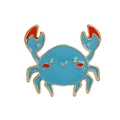 Creative blue and red cartoon crab enamel pin in gold plated metal finish - Blue Crab (C1887-3)