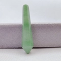 Detailed macro view of a green aventurine hexagonal crystal point with natural stone texture - Green Aventurine