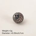 Brown zircon sphere bead for DIY jewelry with 1cm diameter and 2g weight - 10MM Brown Zirconia Gun Black Plated