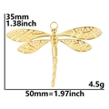 Macro-opname van gouden libel hanger van 35mm x 50mm met een gewicht van 4,5g - Goud