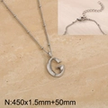 Polished silver letter G pendant necklace on chunky cable chain with extension - Silver Letter G (KN287054-Z)