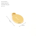 18K gold PVD coated stainless steel oval pendant featuring letter L engraving - Letter L(ZA2254G-L) / Pendant Only / Gold
