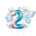 Gradient number 2 and butterfly balloon set with blue sequins for birthday party decor - Colorful Butterfly Set 2