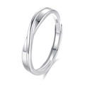 Adjustable Mobius ring in S925 sterling silver with a minimalist silver-toned finish - FDJZ-316-Men's