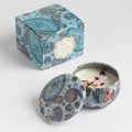 Blue paisley scented soy wax candle with dried flowers and matching gift box - Extra Small Bubble Wrap 5.5 X 3.6 Cm. / Black Cherry
