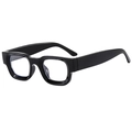 Classic black chunky square frame sunglasses with minimalist retro design and thick temples - Black Frame