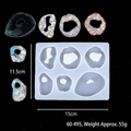 6-cavity geometric silicone mold for resin jewelry with transparent finish and star patterns - 60-495 (Small Irregular)