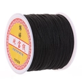 Single roll of black 0.8mm nylon cord for jewelry making and handmade weaving crafts - Black