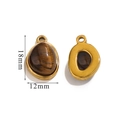 18K gold plated tiger eye stone teardrop pendant with dimensions 18mm by 12mm - Tiger Eye