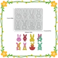 Molde de silicona de conejo con 8 formas de dibujos para creación de joyería DIY - Estilo de Colgante de Conejito de Varios Eslabones