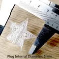 Dettaglio della misurazione del diametro interno di 5mm per il puntale a stella trasparente - Stella superiore 3D puntinata trasparente da 3,6 cm