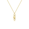 Minimalist s925 silver gold-plated paperclip necklace with sparkling zircon stones - 18K Gold