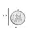 Molde de silicona de reno navideño para colgante de resina DIY de 8,7x8cm - Etiqueta de Pareja de Renos / Azul