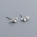 Eleganti orecchini di perle in argento S925 con brillanti zirconi dal taglio marquise - Oro Bianco