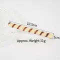 Realistic PVC chocolate wafer roll model in cream and brown stripes, 10.5cm long - Khaki Striped Chocolate Stick