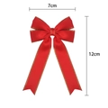 Rote Schleife 7x12cm mit Goldrand für luxuriöse Wein- und Geschenkverpackungen - Goldrand Polyester Schleife / 7*12cm