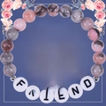 Pink zebra stone beaded bracelet featuring letter beads spelling FRIEND on a card - Best Friend-2