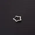 Boucle d'oreille étoile en acier inoxydable poli argenté avec fermoir à charnière chic - Style Étoile à Cinq Branches (360-4#S)